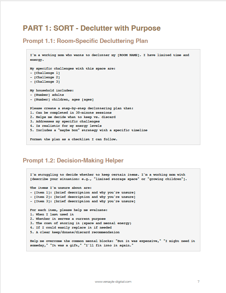 5S Organization System for Working Moms BUNDLE