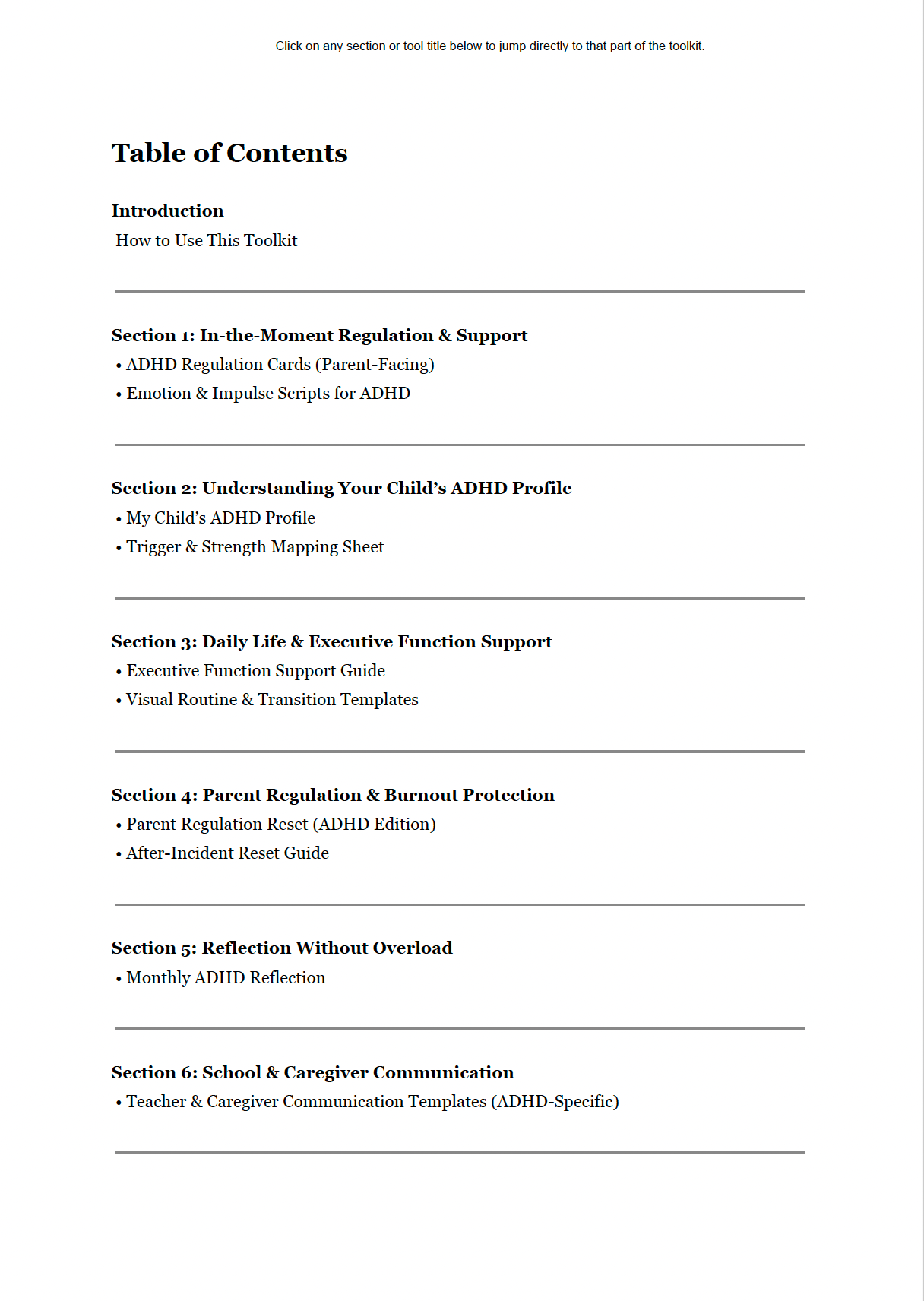 Raising a Child with ADHD – TOOLKIT