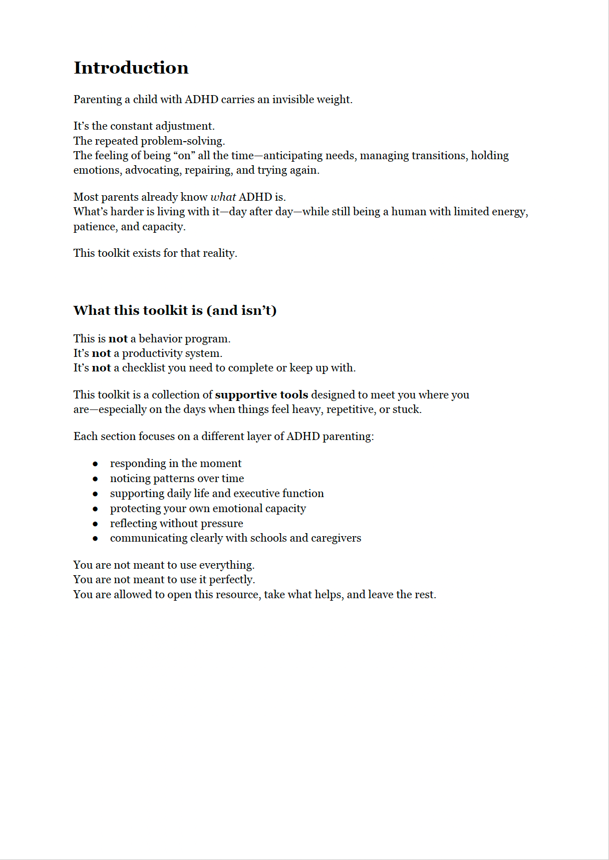 Raising a Child with ADHD – TOOLKIT