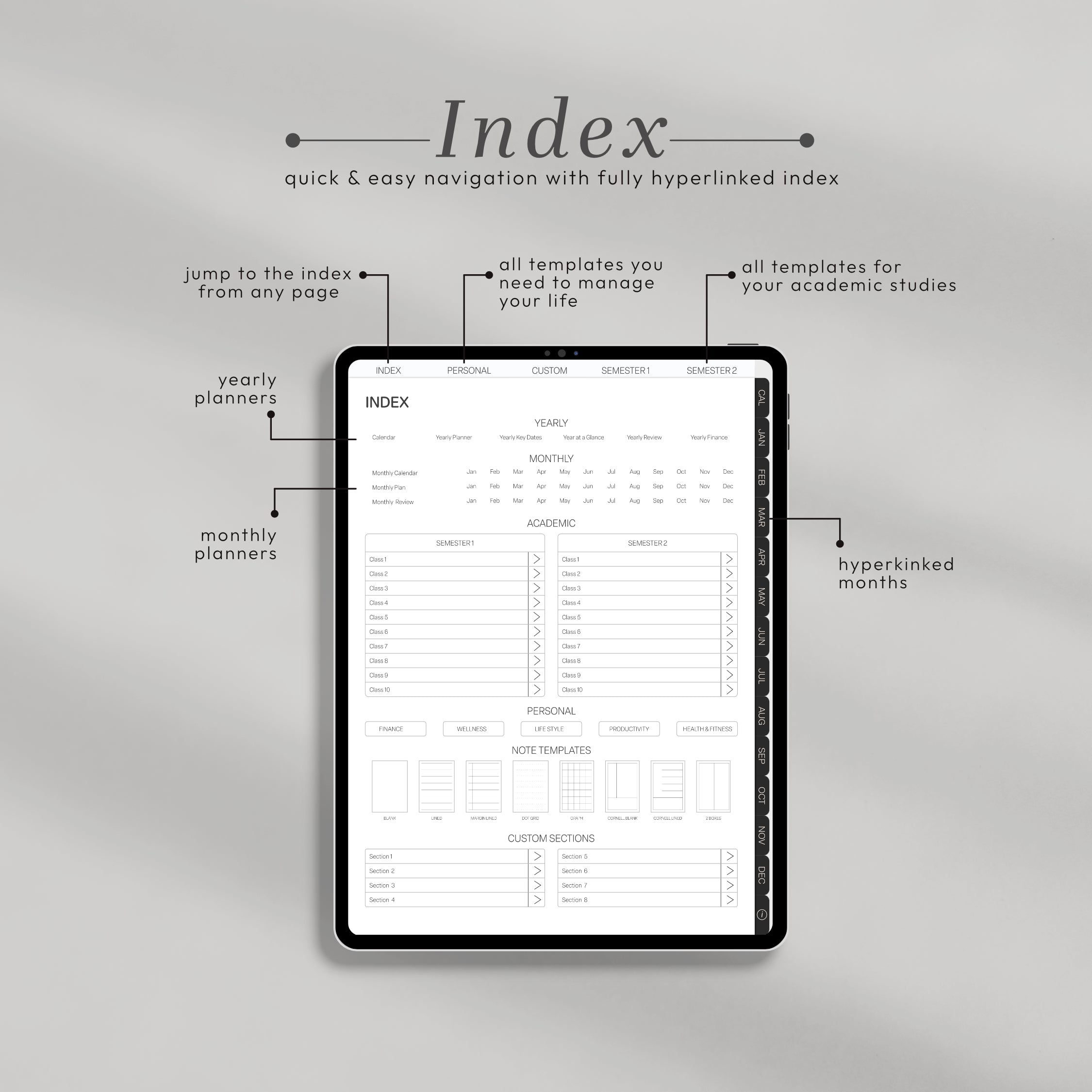 2026 All-in-One Student Digital Planner + Calendar Sync | Portrait