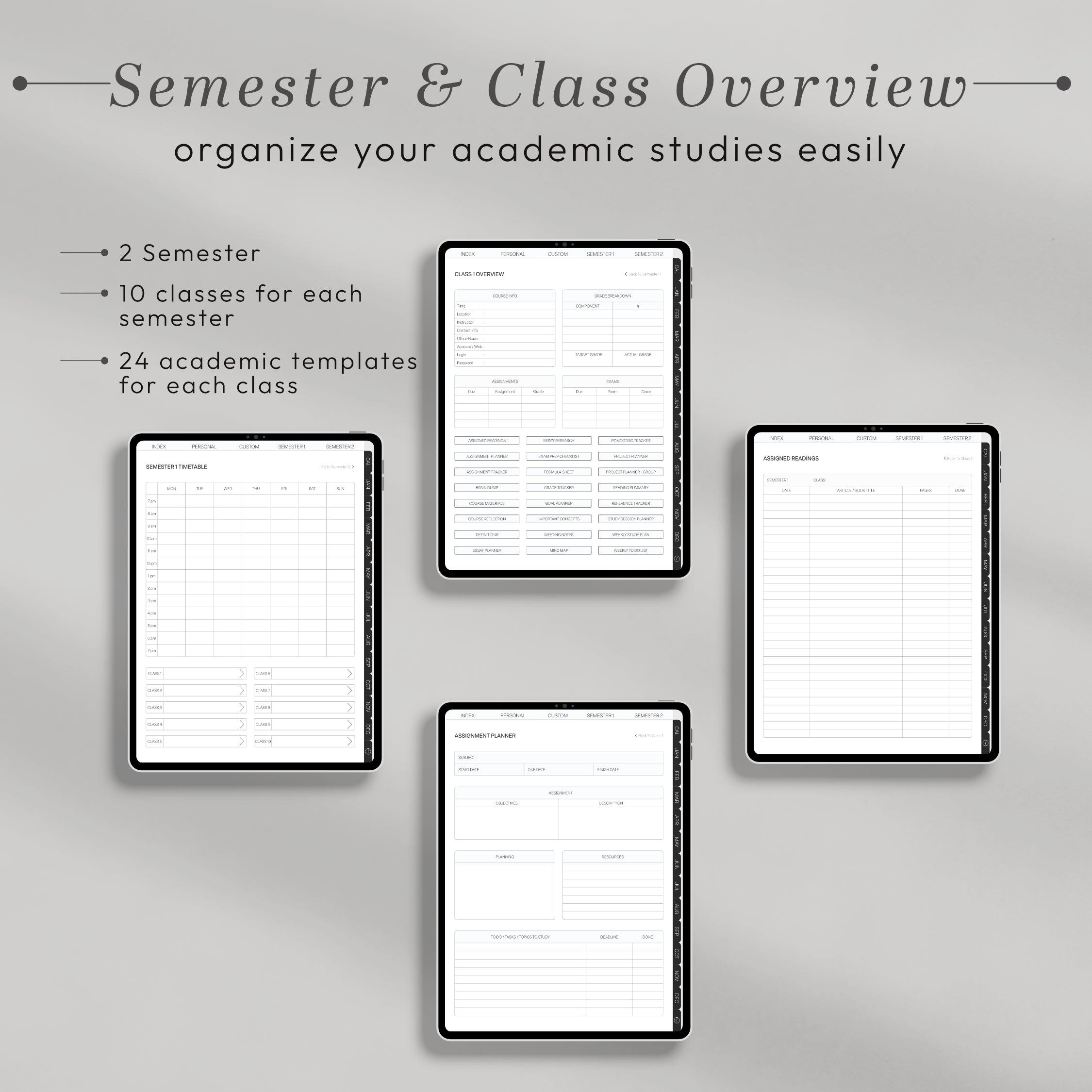 2026 All-in-One Student Digital Planner + Calendar Sync | Portrait