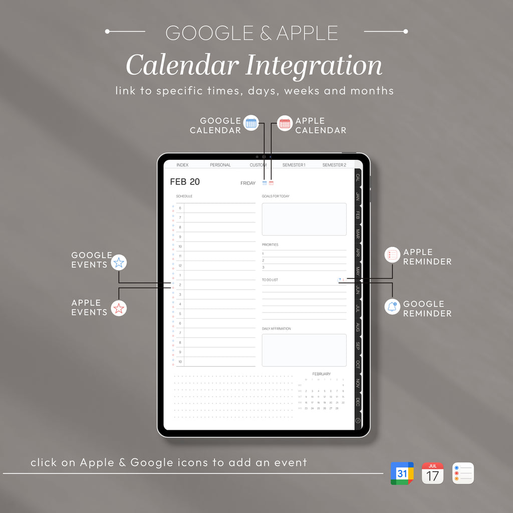 2026 All-in-One Student Digital Planner + Calendar Sync | Portrait