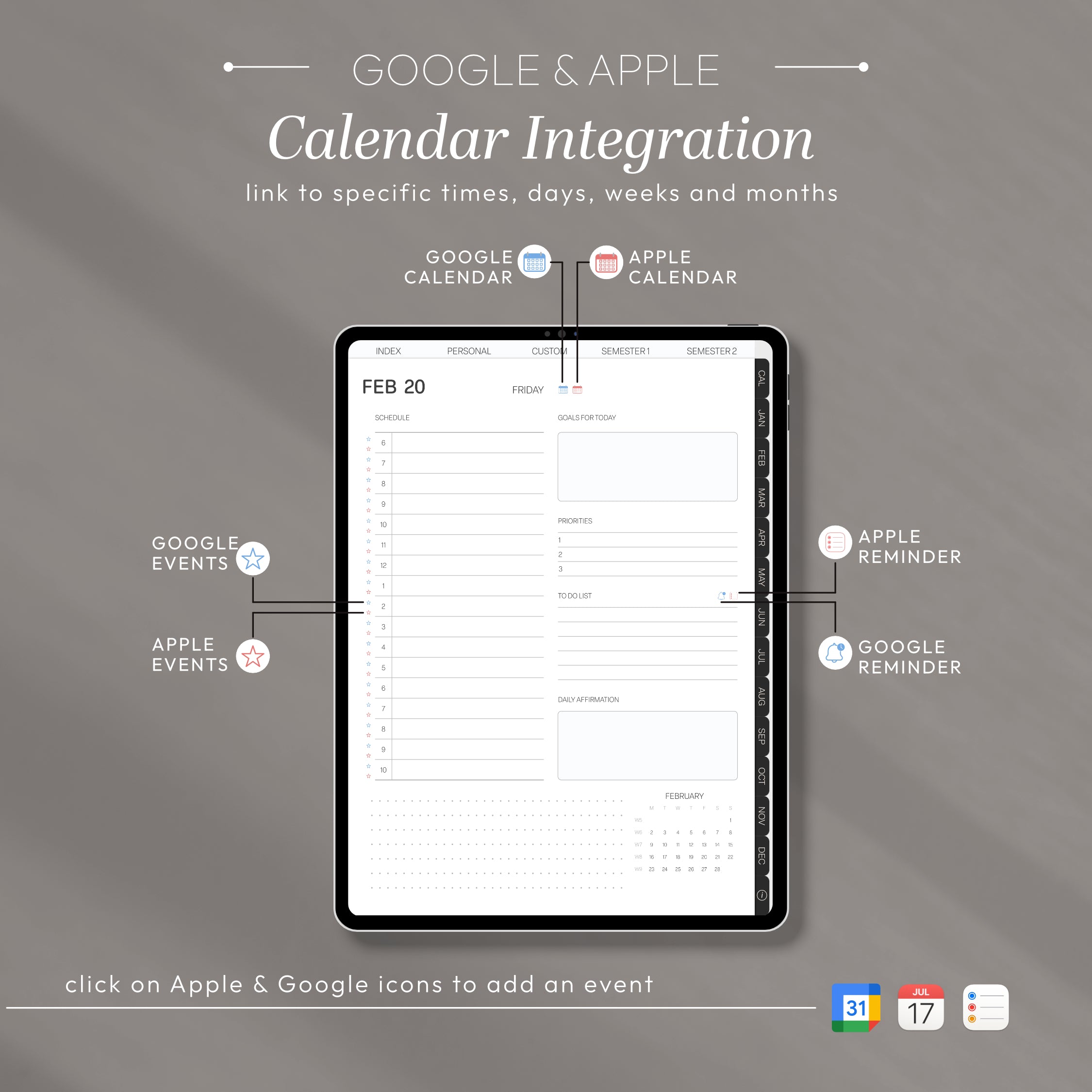 2026 All-in-One Student Digital Planner + Calendar Sync | Portrait