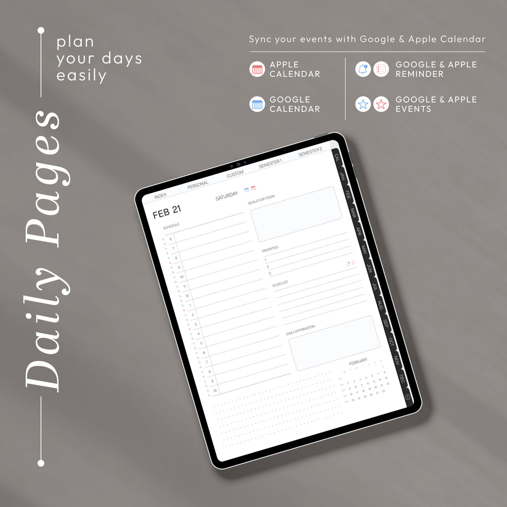 2026 All-in-One Student Digital Planner + Calendar Sync | Portrait