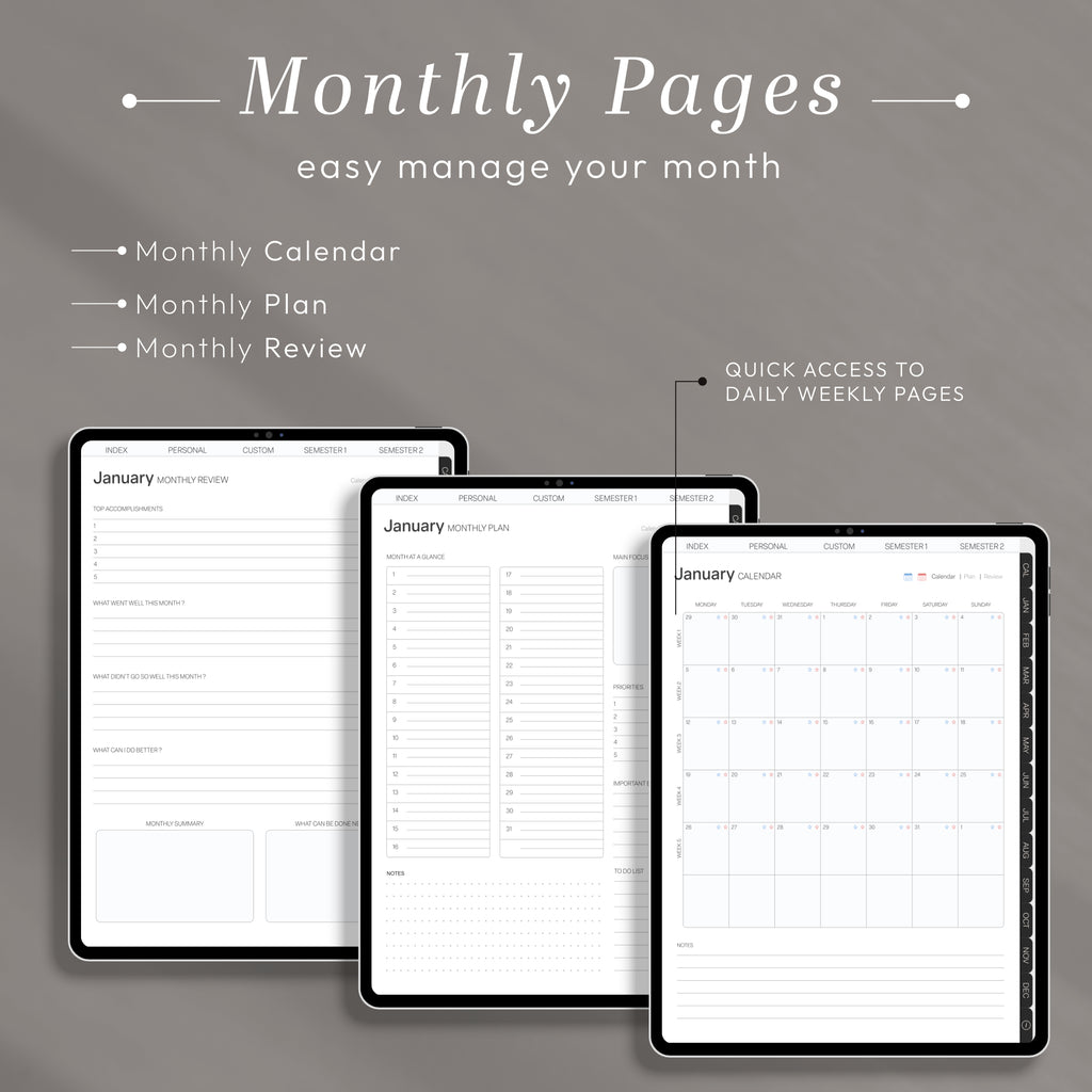 2026 All-in-One Student Digital Planner + Calendar Sync | Portrait
