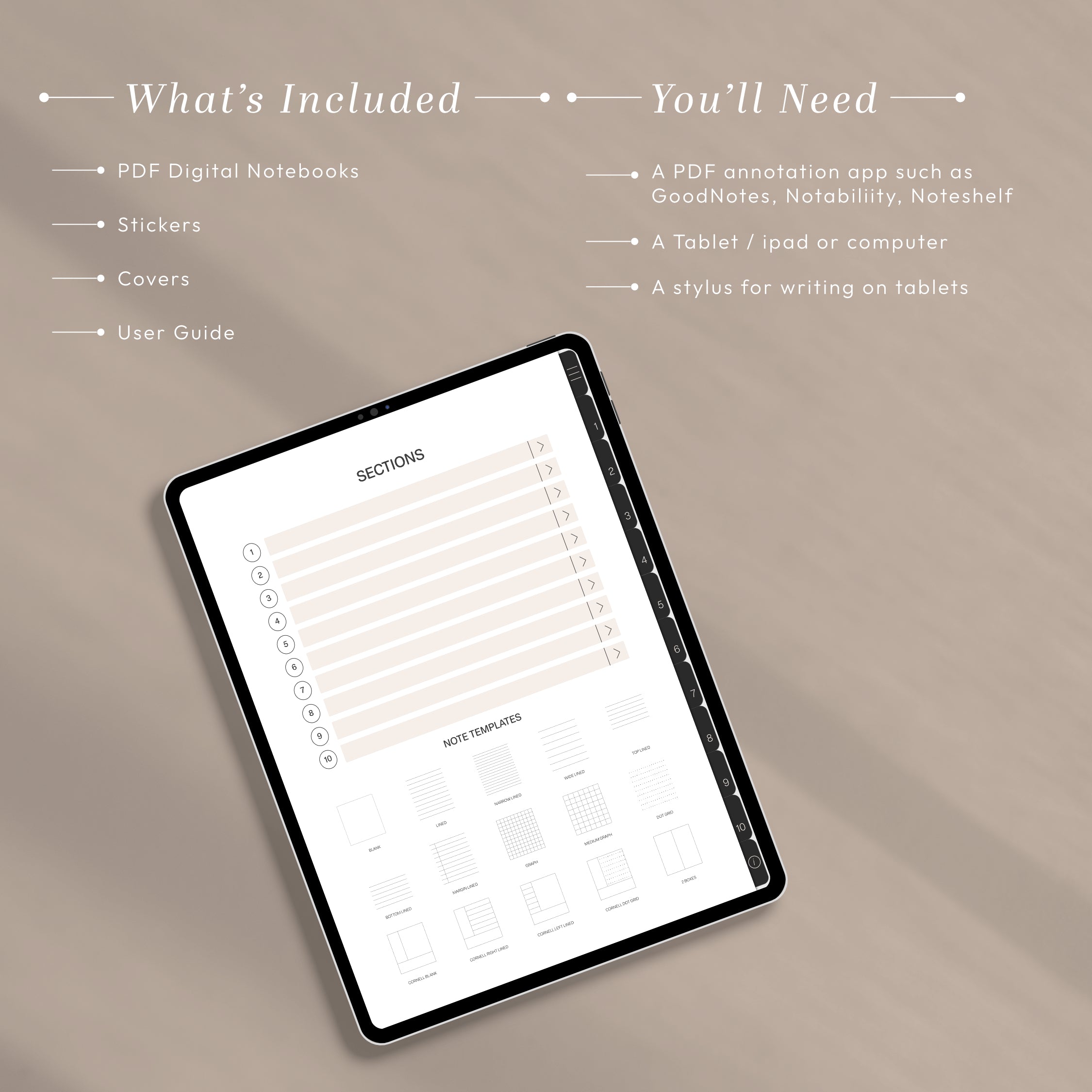 All-In-One PORTRAIT Digital Planner & Notebook BUNDLE