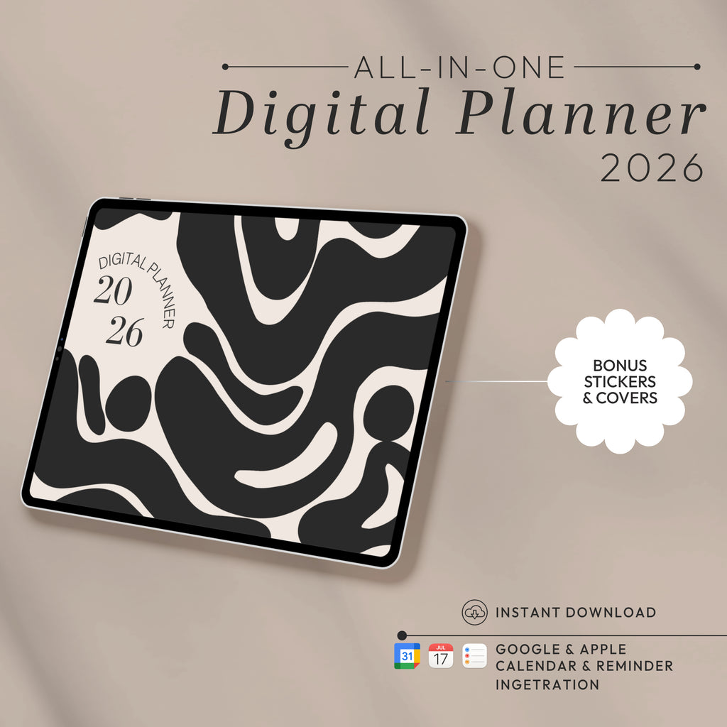2026 All-in-One Digital Planner • 50+ Templates + Calendar Sync | Landscape