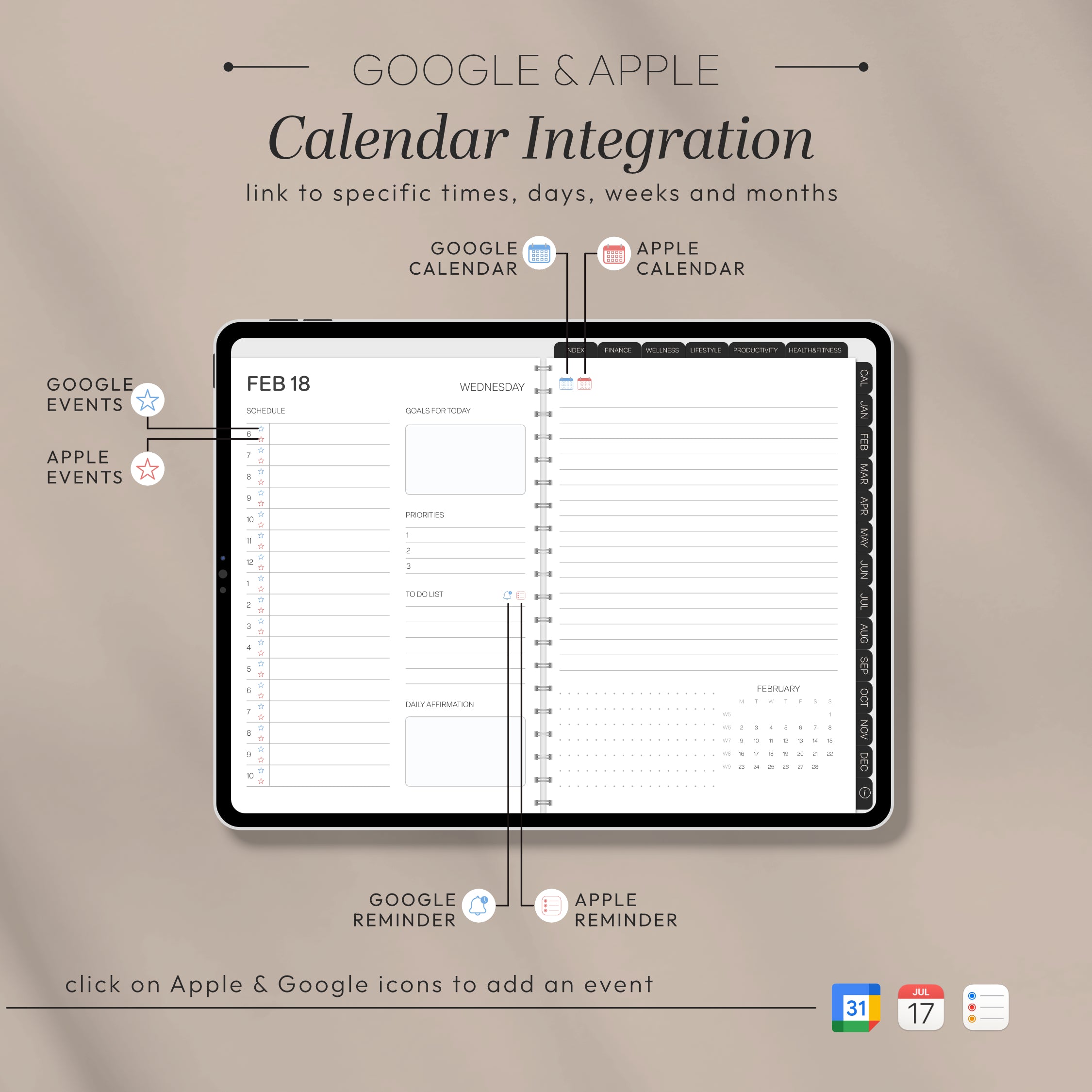 2026 All-in-One Digital Planner • 50+ Templates + Calendar Sync | Landscape