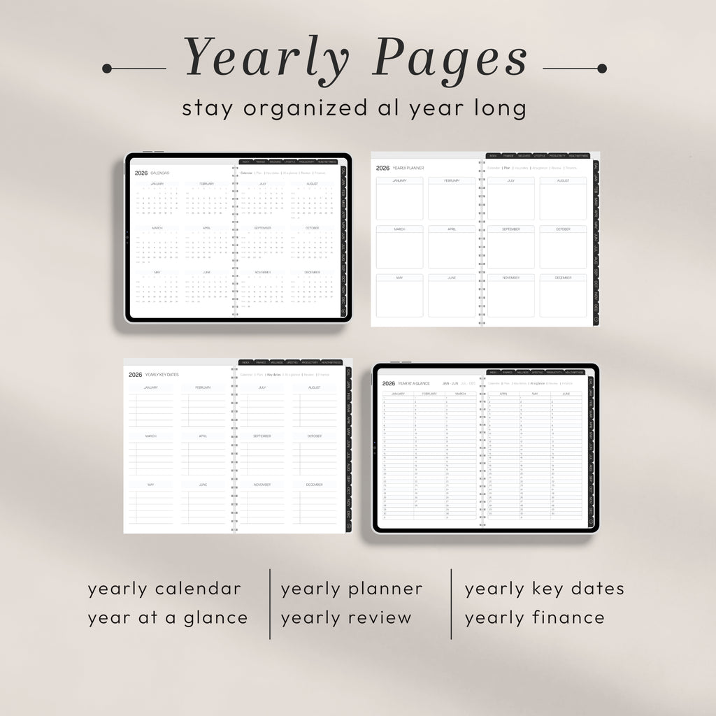 2026 All-in-One Digital Planner • 50+ Templates + Calendar Sync | Landscape