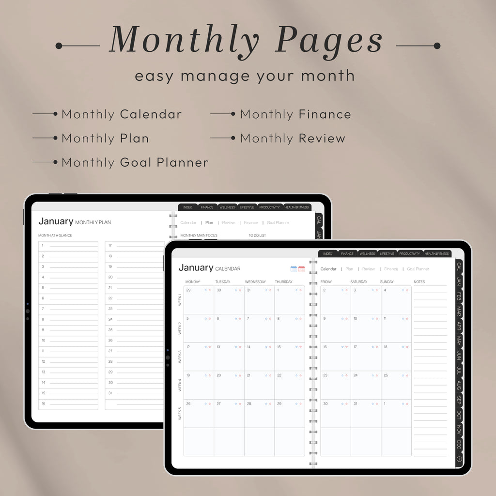 2026 All-in-One Digital Planner • 50+ Templates + Calendar Sync | Landscape