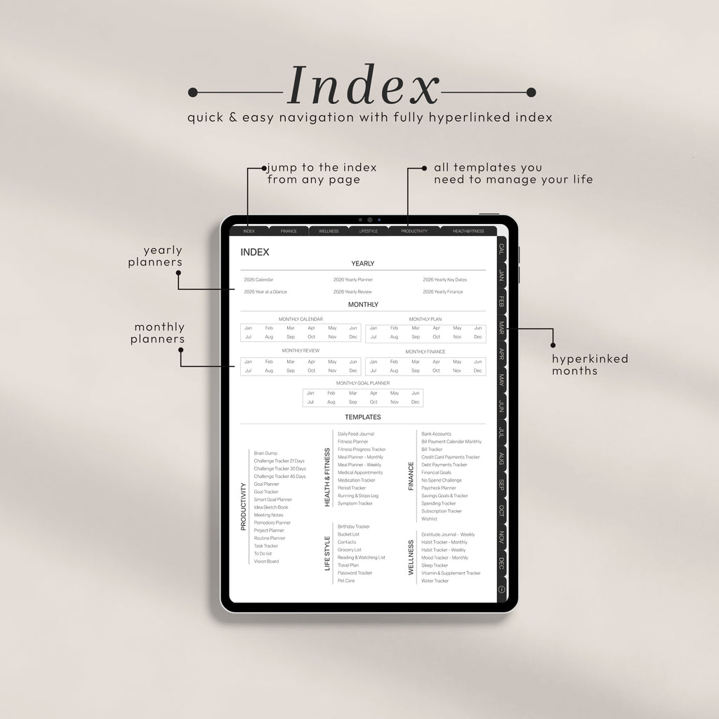 All-In-One PORTRAIT Digital Planner & Notebook BUNDLE