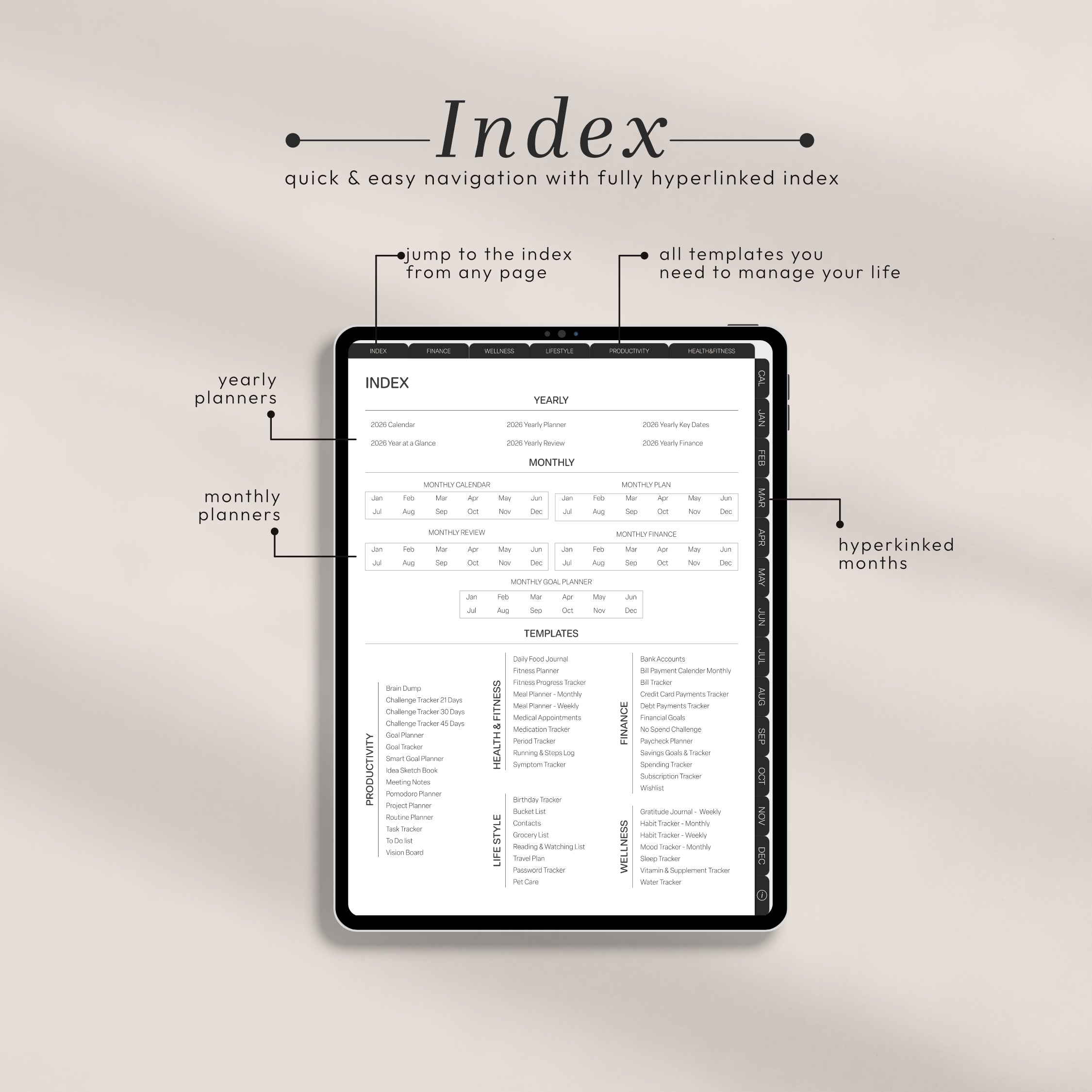 All-In-One PORTRAIT Digital Planner & Notebook BUNDLE