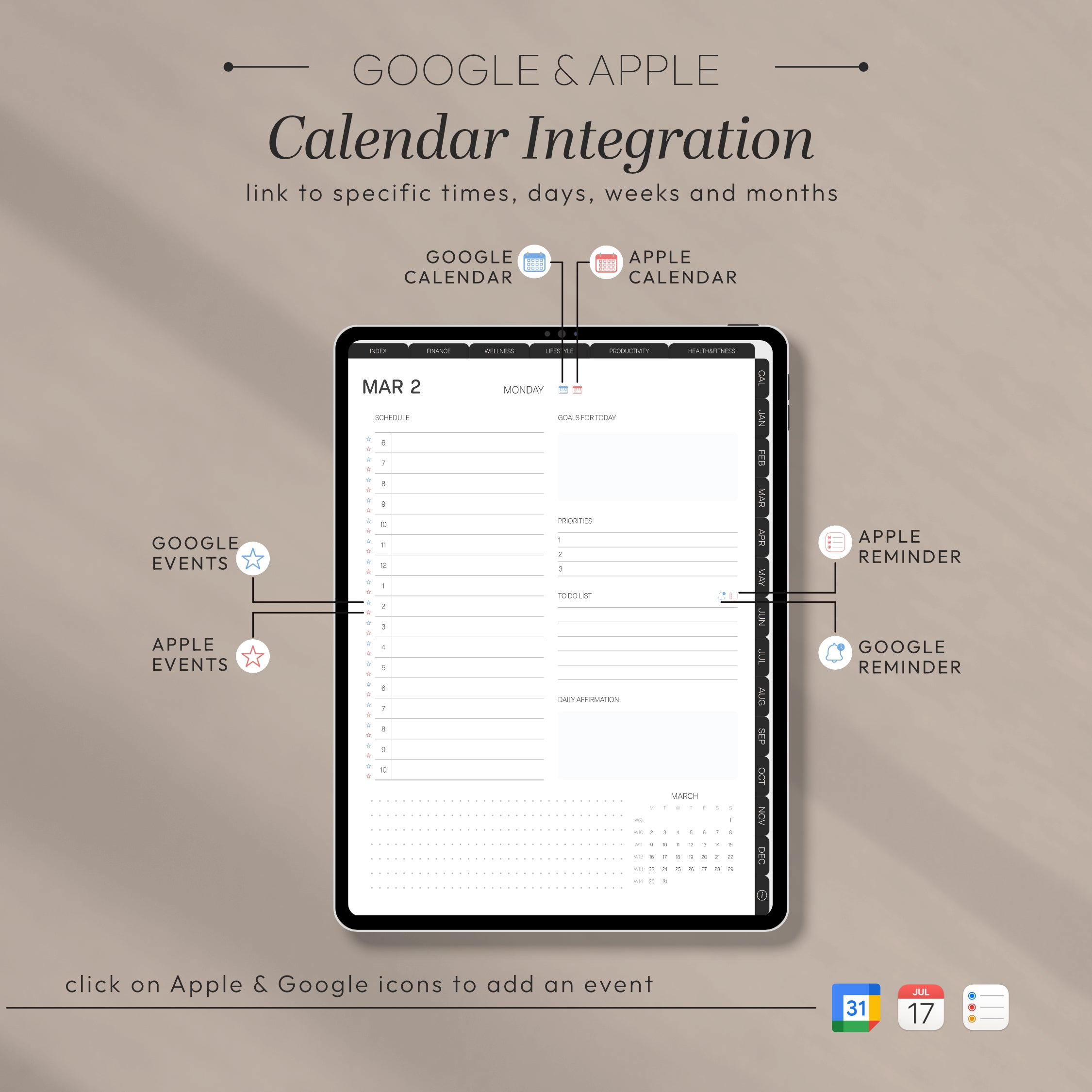 All-In-One PORTRAIT Digital Planner & Notebook BUNDLE