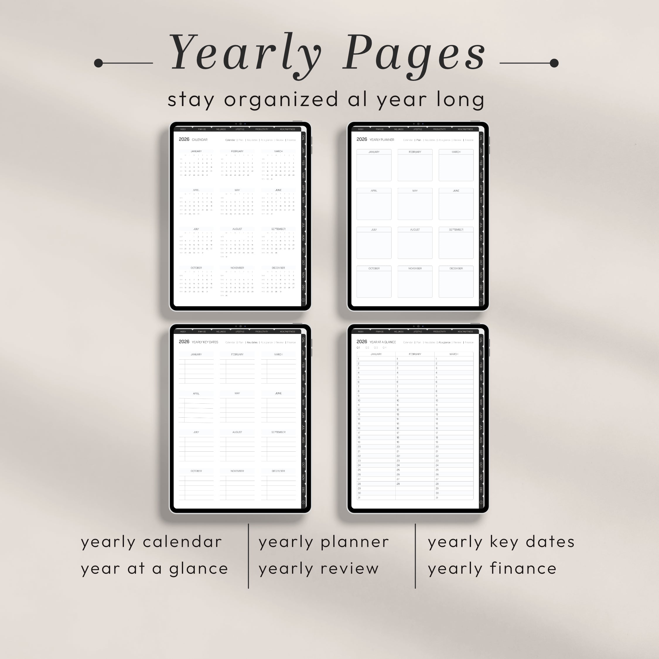 All-In-One PORTRAIT Digital Planner & Notebook BUNDLE