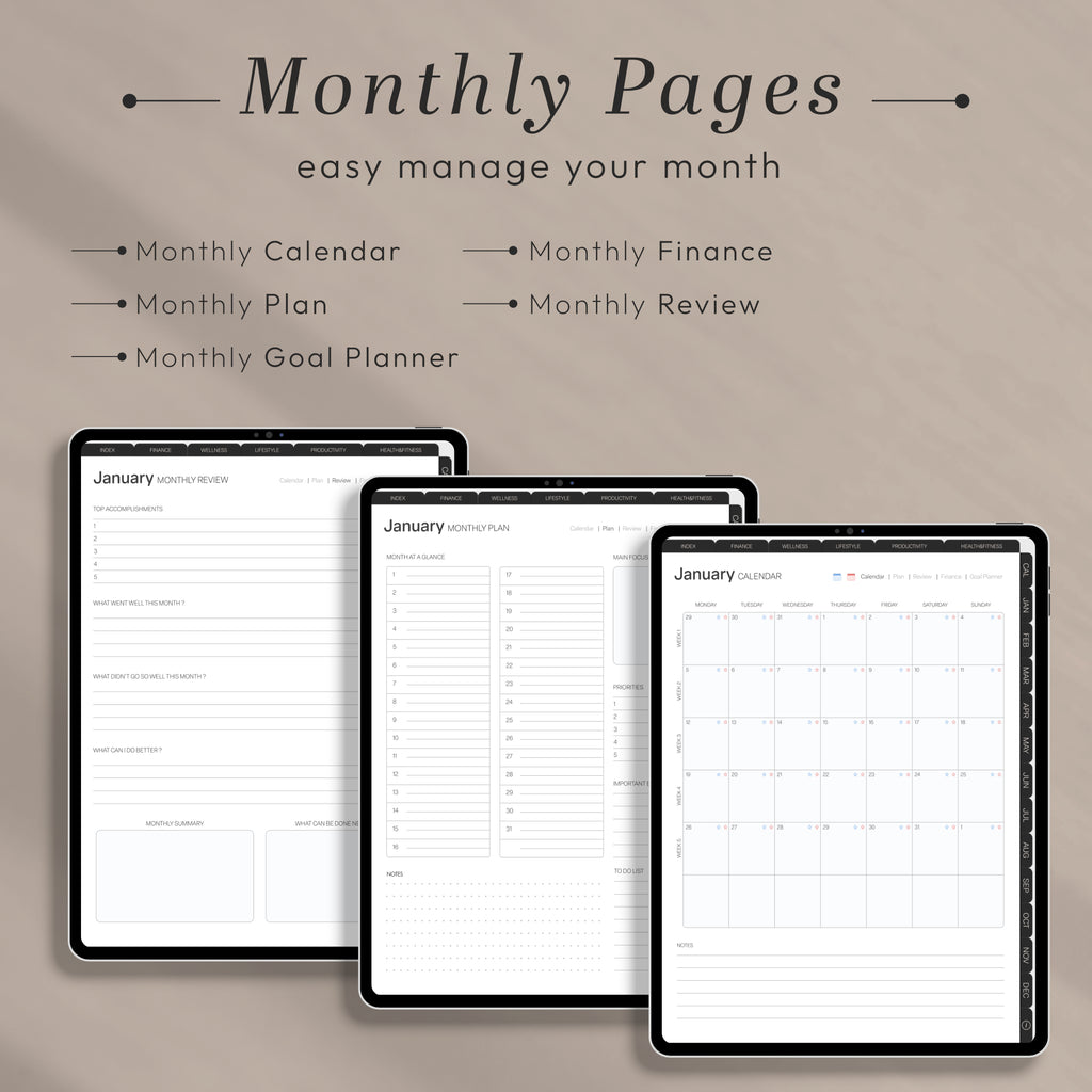 All-In-One PORTRAIT Digital Planner & Notebook BUNDLE