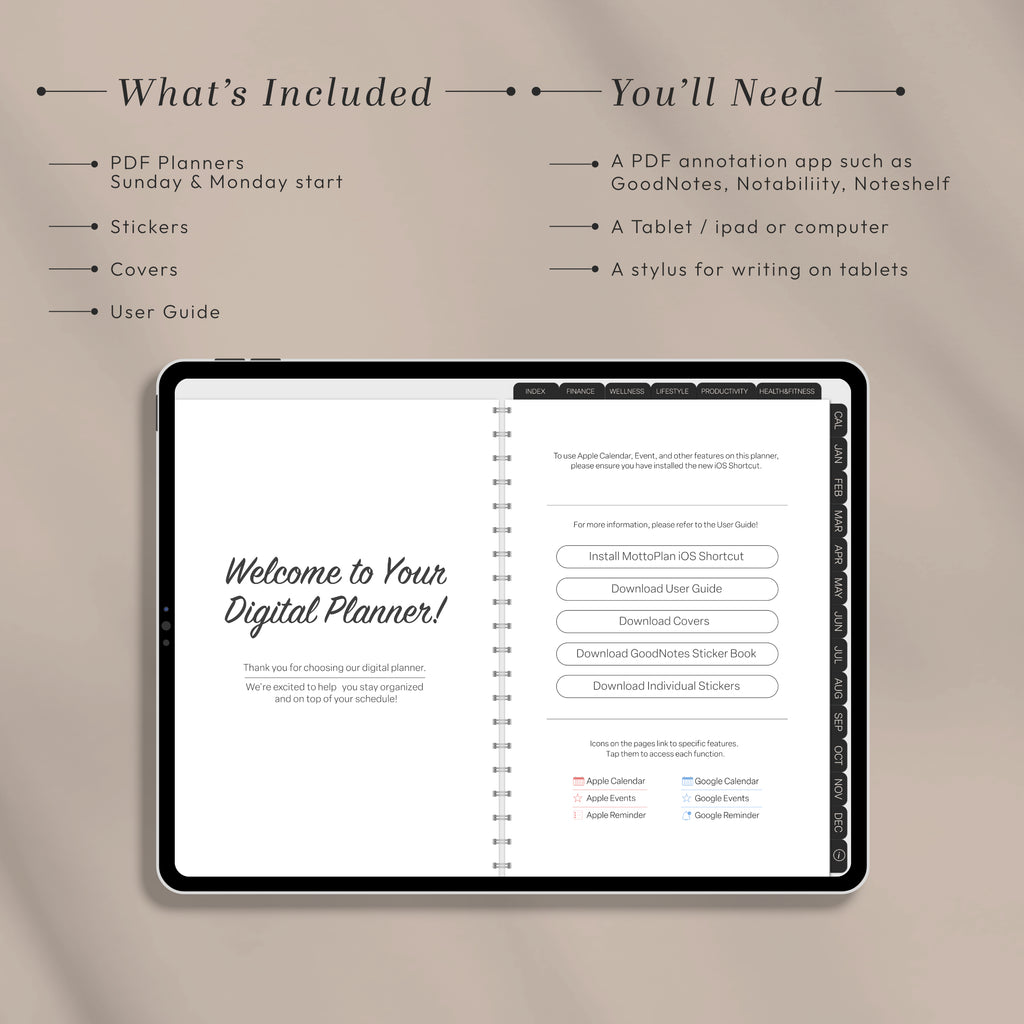 All-In-One LANDSCAPE Digital Planner & Notebook BUNDLE