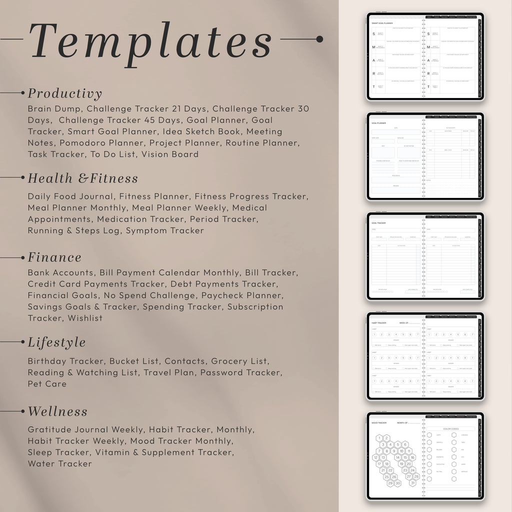 All-In-One LANDSCAPE Digital Planner & Notebook BUNDLE