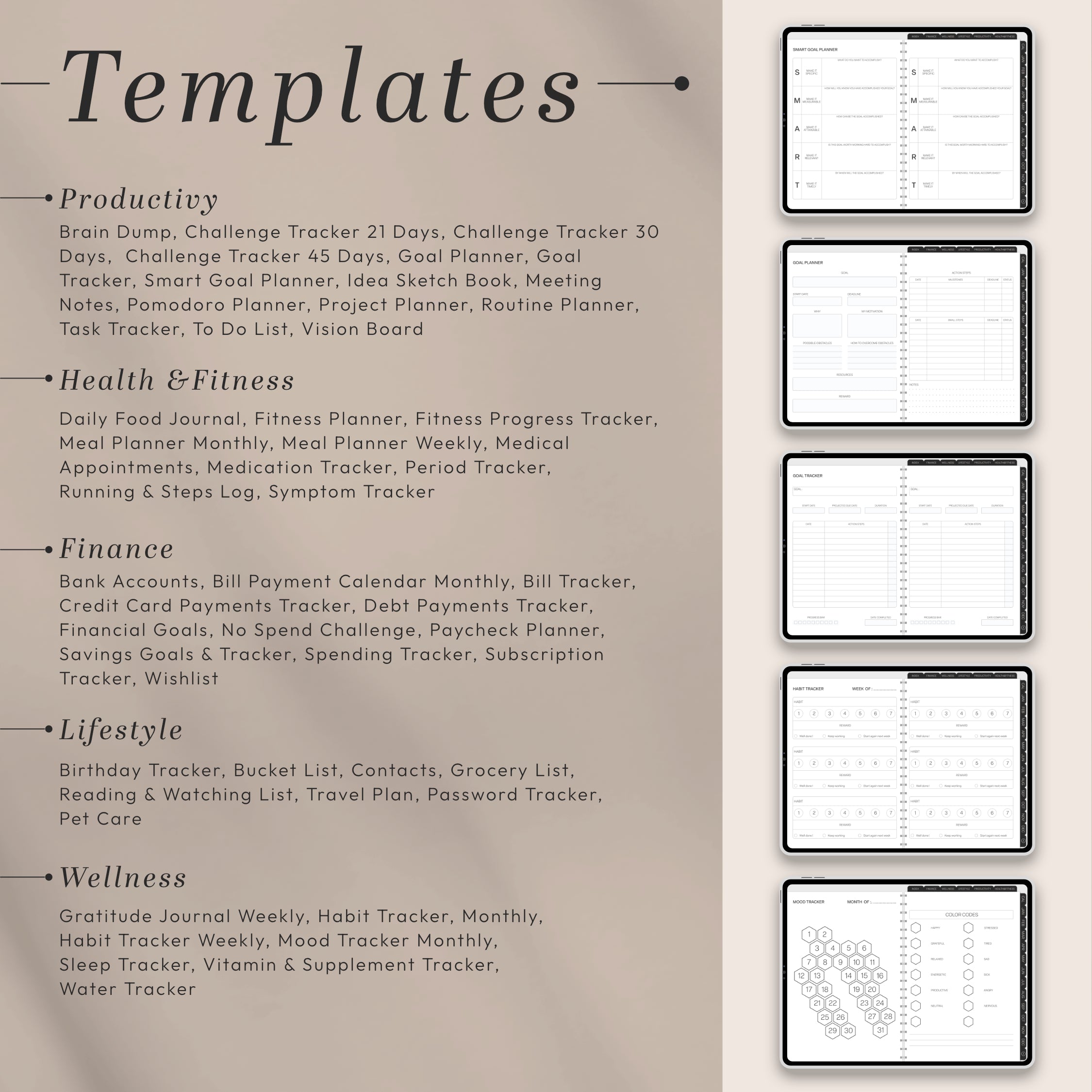 All-In-One LANDSCAPE Digital Planner & Notebook BUNDLE