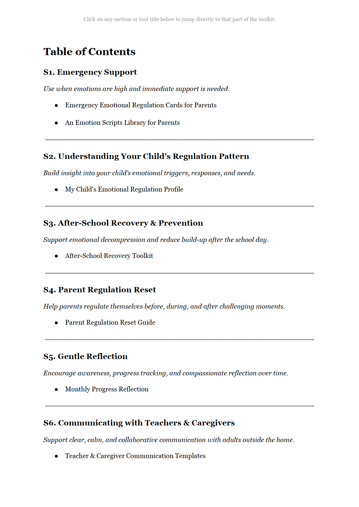 Big Emotions in Small Bodies - THE REGULATION TOOLKIT