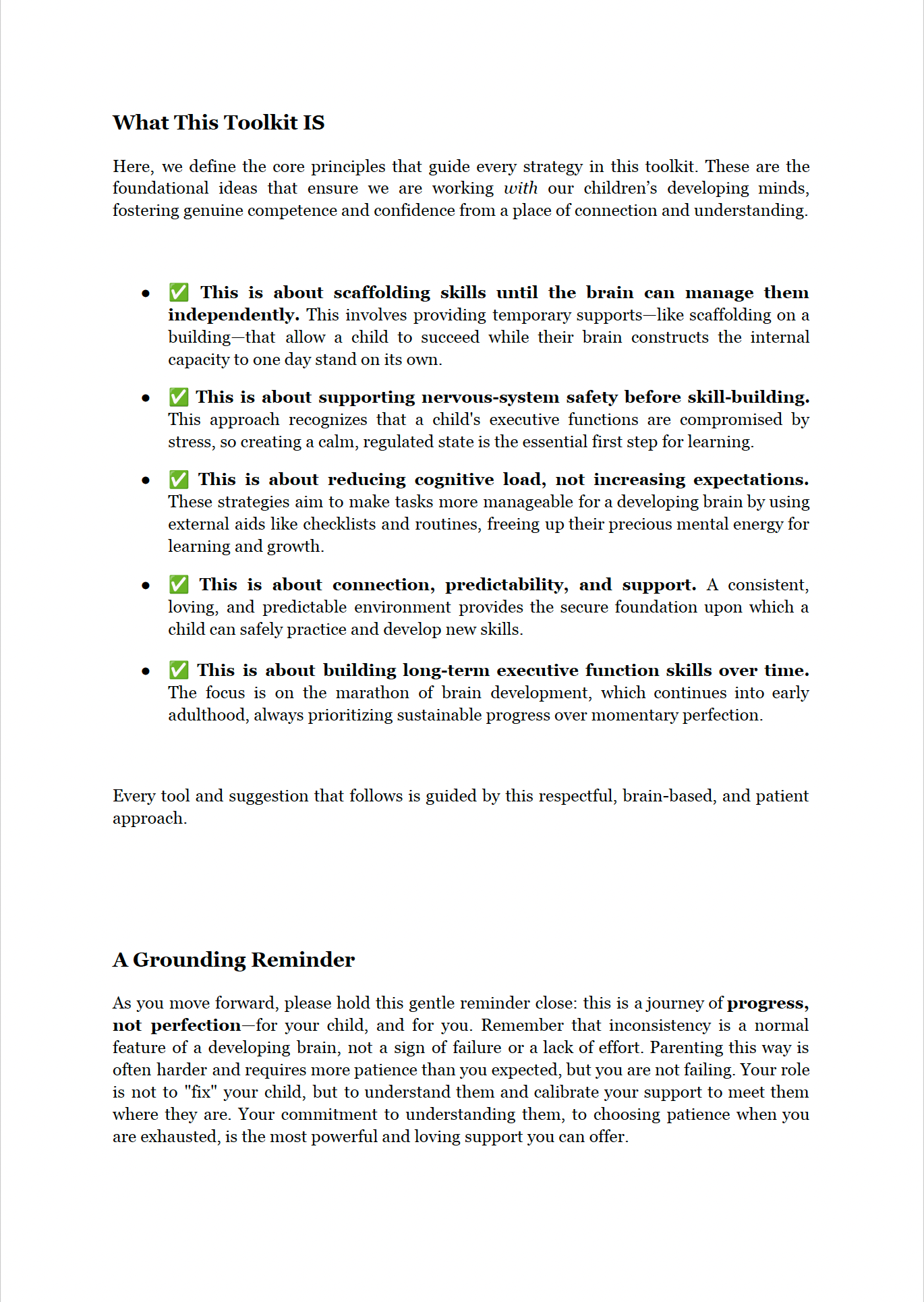 Executive Functioning Made Simple - A Practical Parenting Guide to Building Organization, Focus & Independence -TOOLKIT