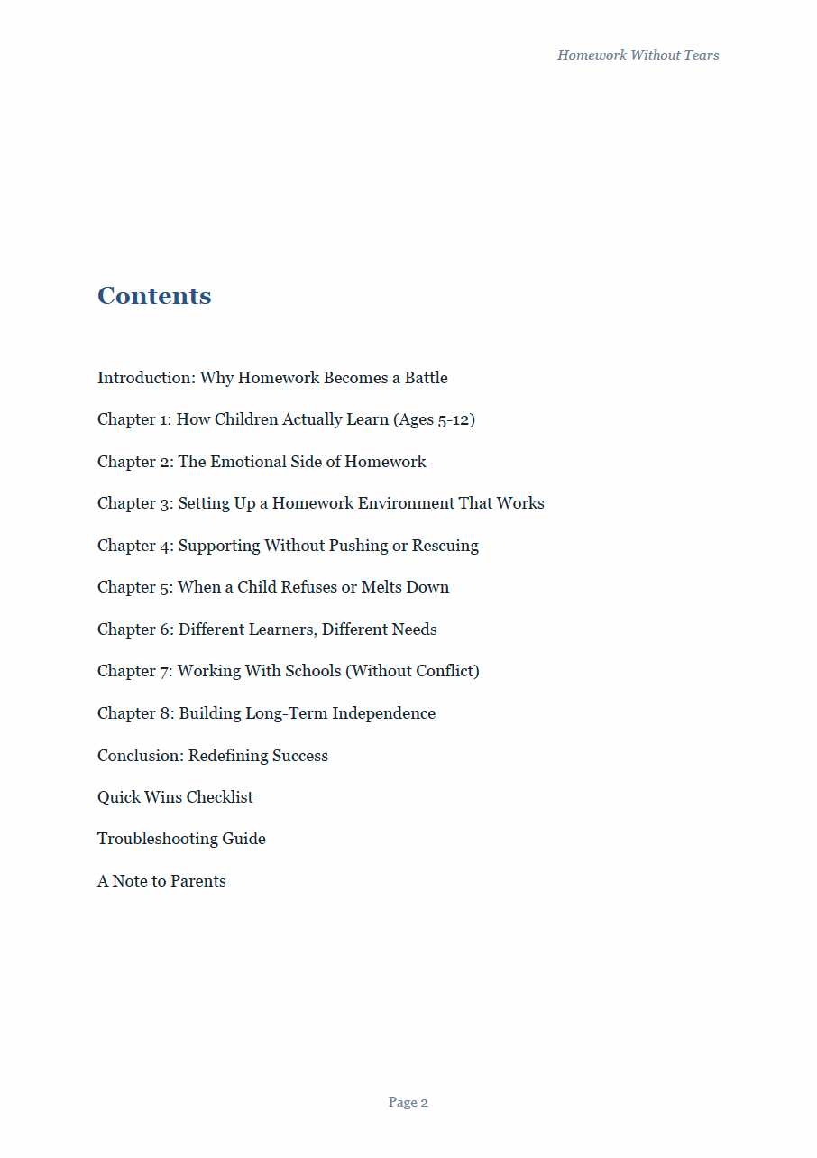 Homework Without Tears - A Calm, Practical Parenting Guide