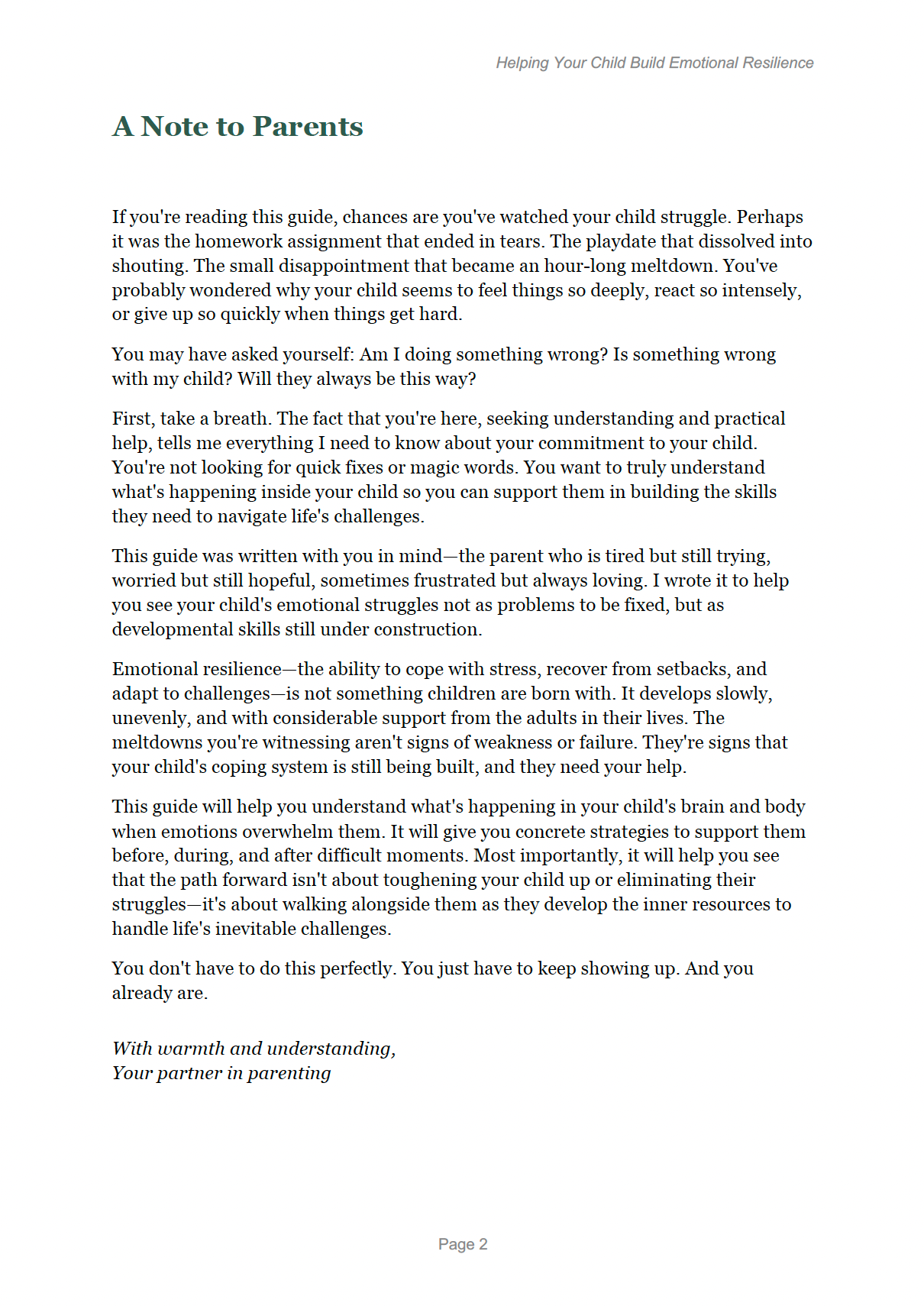 Helping Your Child Build Emotional Resilience - From Meltdowns to Coping Skills - EBOOK + AUDIOBOOK