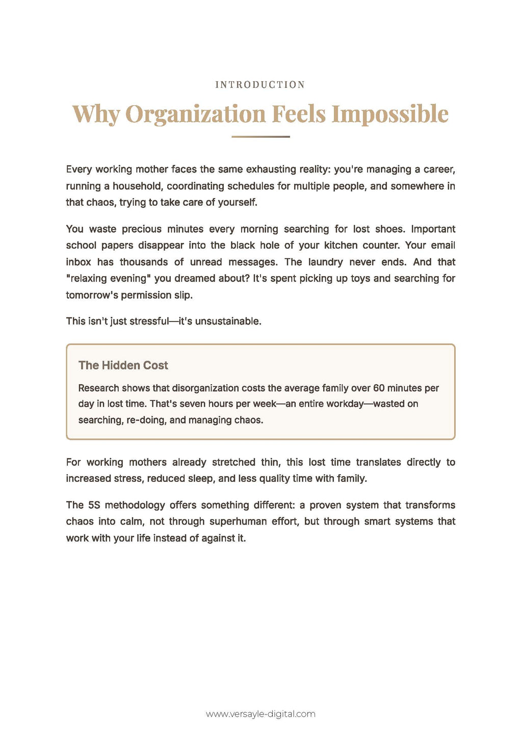 5S Organization System for Working Moms BUNDLE