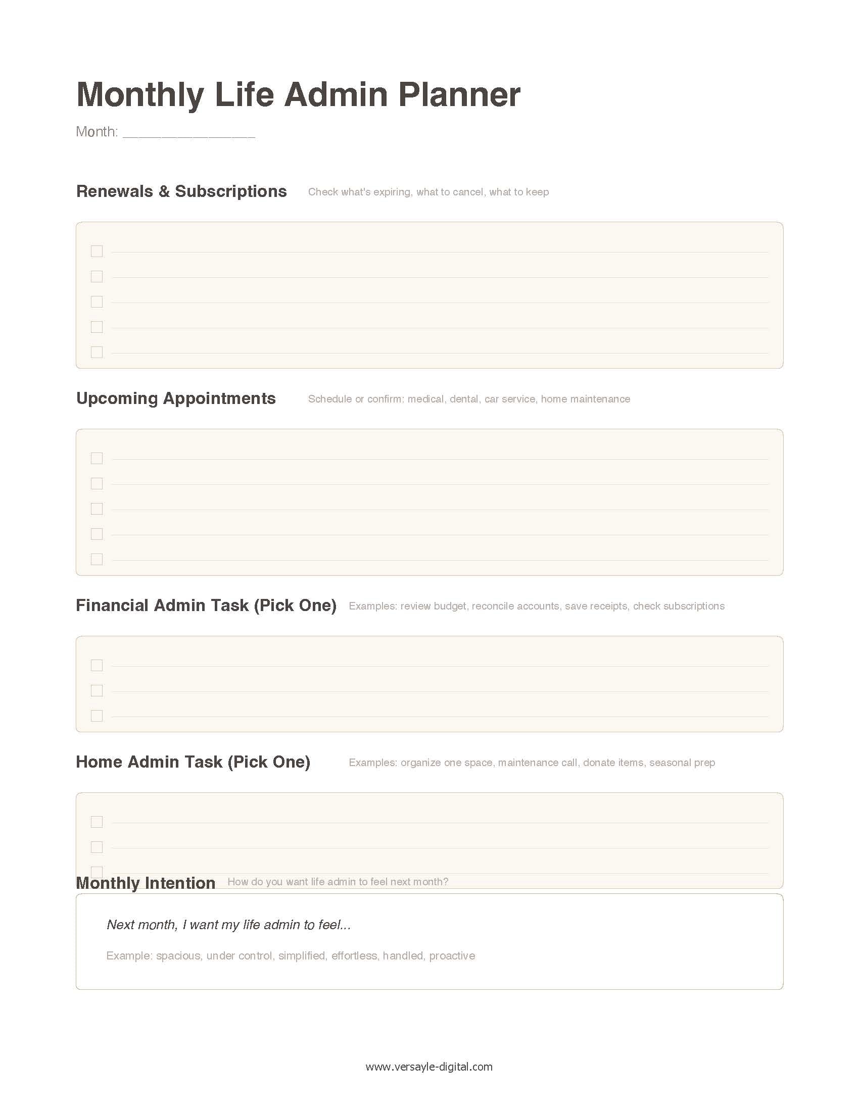 Life Admin Starter Kit • Essential Templates + Smart AI Prompts